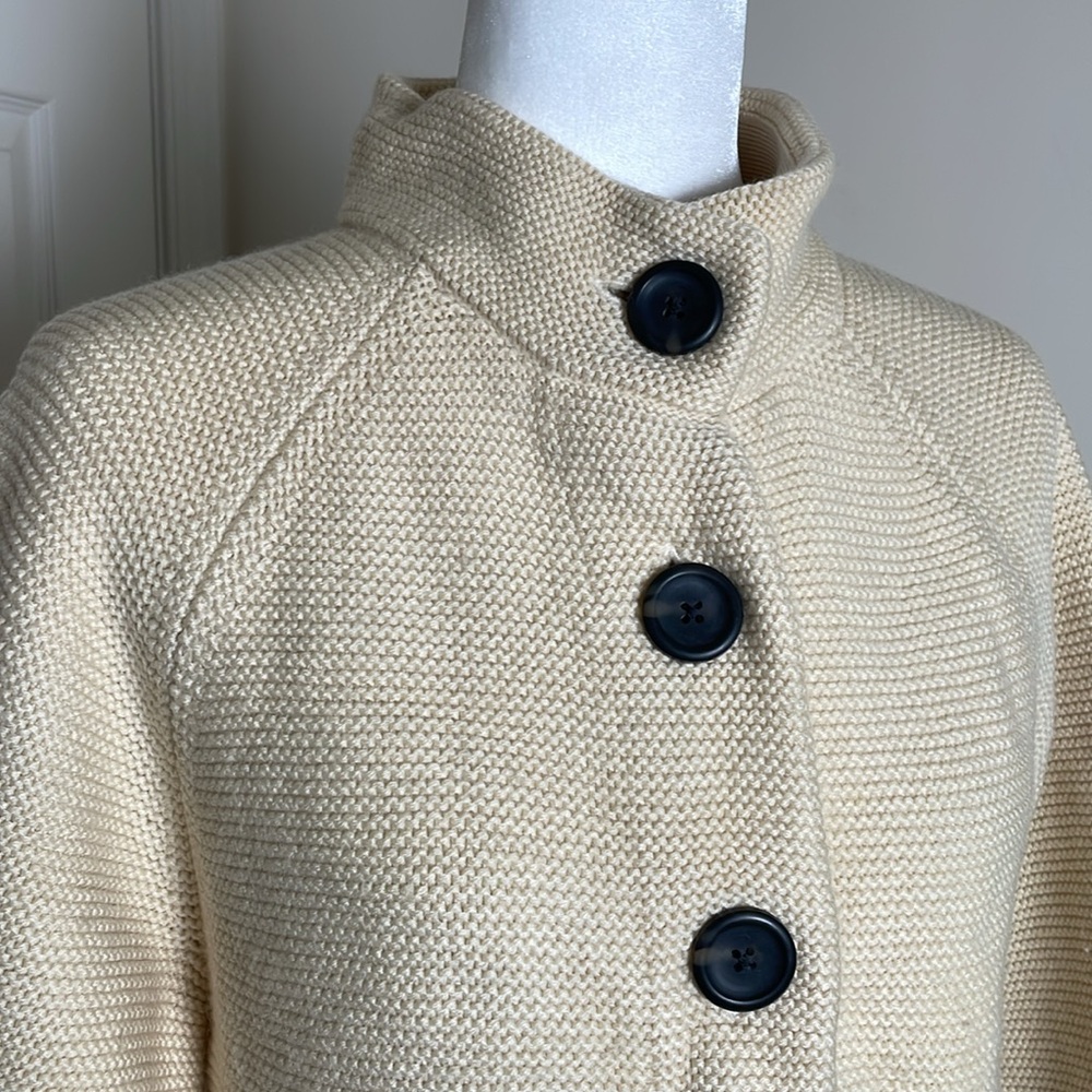 Banana Republic Cream Button-Up Wool Cardigan - Picture 2 of 8